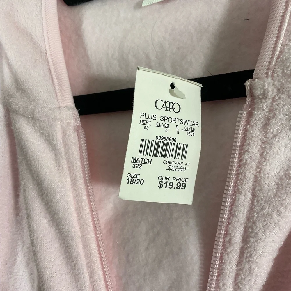 Cato Light Pink Zip-Up Hoodie - Picture 5 of 10